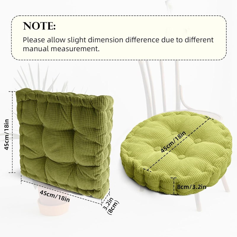 Gfobip Large Square and Round Floor Cushions for Adults 2 Pack Meditation Floor Pillow Orange Corduroy Floor Seat Pillows Cushion for Living Room Balcony Tatami Yoga,18x18 Inch - Image 5